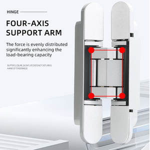 Сверхпрочная 3D Регулируемая узкая Черная внутренняя дверь Скрытая Hinx мягкая Закрытая Гуандун цинковый сплав 3D пружинная петля - Product Image 2