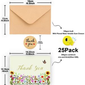 Estampado de lujo Gracias Flores Tarjetas de felicitación <span class=keywords><strong>Felicitaciones</strong></span>/Día DE LA <span class=keywords><strong>MADRE</strong></span>/Feliz cumpleaños Tarjetas de papel de aluminio dorado con sobres - Product Image 5