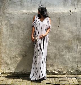 Women's Wear Beach Cold Shoulder Dress Ladies Wear Designer Beach Long Dress Women's Cold Shoulder <b>Kaftan</b> - Product Image 2