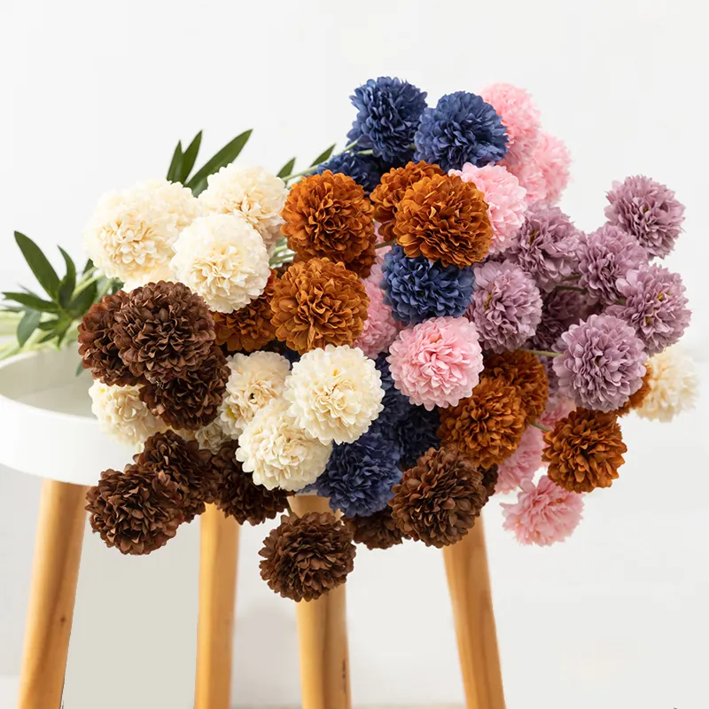 2021 hot sale good quality 6 heads chrysanthemum simulation flowers artificial flower for home decor wedding
