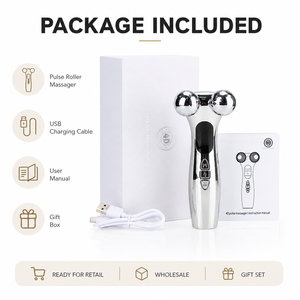 Pulse <b>Roller</b> Massager Face Lifting Device Rechargeable Face Beauty Device Handheld Vibration Facial <b>Roller</b> Massage Device - Product Image 1