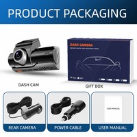 Caméra embarquée OEM/ODM 3,2 pouces, 2 objectifs, sans fil, WIFI, contrôle par application, GPS, enregistrement en time-lapse, DVR 3 canaux, 4K+2.5K