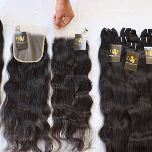 Vente en gros de cheveux péruviens bruts, mèches de cheveux humains vierges indiens bouclés avec fermeture en dentelle - Product Image 2