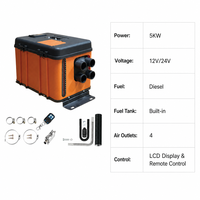 5KW 12V 24V Alet Kutusu Tipi Dizel Park Isıtıcısı Hepsi Bir Arada, Dahili Yakıt Deposu, LCD Ekran ve Uzaktan Kumanda ile Kamyon, Karavan ve Kamp Aracı için