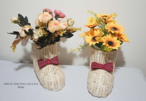 Chaussure de Noël en osier de rotin de couleur blanche pour l'artisanat d'usine de décoration de Noël du Vietnam - Product Image 2