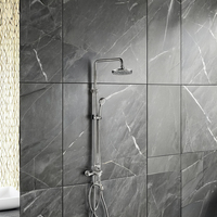 Ensemble de douche pluie en acier inoxydable 304 avec mitigeur à poignée unique et pommeau de douche carré pour salle de bain familiale et hôtel