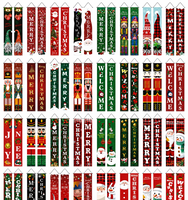 Décoration de Noël pour porte : Paire de banniers de Noël en tissu à suspendre, Joyeux Noël, pour porche et entrée, réutilisable, décoration saisonnière