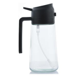 Botella Dispensadora de Aceite de Oliva 2 en 1 de 470 ml, Botella de Vidrio Premium con Rociador de Aceite para Cocinar - Product Image 1