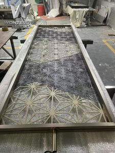 Cloison <span class=keywords><strong>de</strong></span> séparation murale au design moderne personnalisé, en acier inoxydable découpé au laser, finition PVD, pour bureau, <span class=keywords><strong>salon</strong></span>, galerie, club, <span class=keywords><strong>salon</strong></span> <span class=keywords><strong>de</strong></span> beauté - Product Image 4