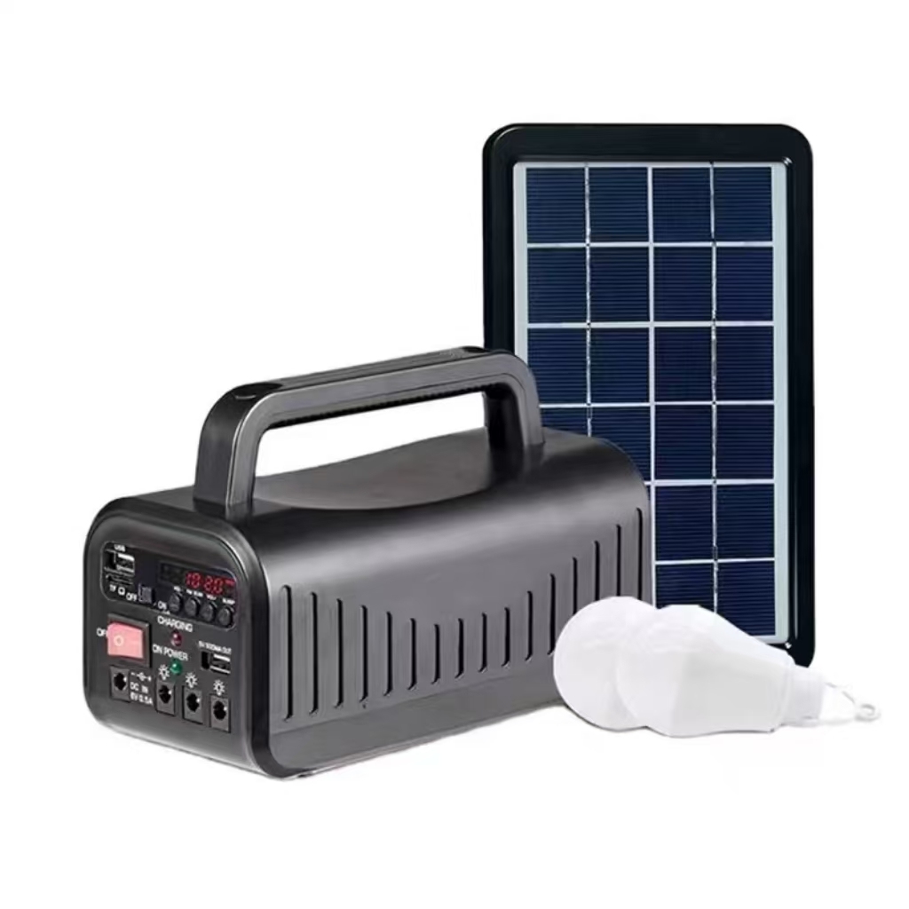 Mini Solar Panel Light Station Radio Lighting Generator Home Portable Solar Power System