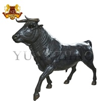 Escultura de toro de Metal personalizada para jardín, escultura de bronce para exteriores, tamaño real, venta directa de fábrica