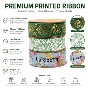 Light Green Palm Leaf Printed Grosgrain <b>Ribbon</b> Botanical Style <b>Ribbon</b> for DIY Crafts Flower Bouquet <b>Decor</b> - Product Image 5
