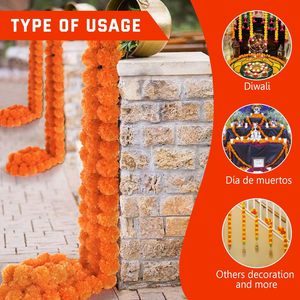 Guirnalda de Flores de Caléndula Hecha a Mano en México e India para el Día de Muertos, Halloween y Decoraciones de Boda - Product Image 4