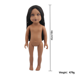 Poupée réaliste afro-américaine de haute qualité, 18 pouces, entièrement en vinyle, avec de longs cheveux, pour enfants, jouets de déguisement DIY. - Product Image 5