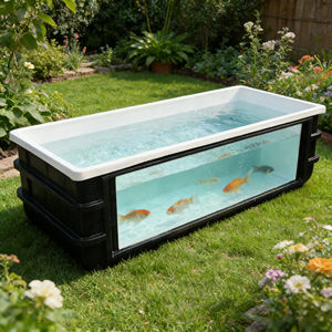 Bassin à poissons en fibre de verre directement de l'usine pour Koi et poissons rouges, bassin extérieur pour l'aquaculture et la décoration - Product Image 1