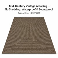 Modern Sisal Look Area Rug Coffee Brown Woven Texture Carpet Large Bordered Design Durable Rug for Living Room Home Decor