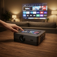 Mini-projecteur intelligent avec contrôle par tablette 5 pouces pour OEM - 13 ans d'expérience usine Android 14 WiFi Duplication d'écran de téléphone Correction automatique de la distorsion trapézoïdale Cinéma