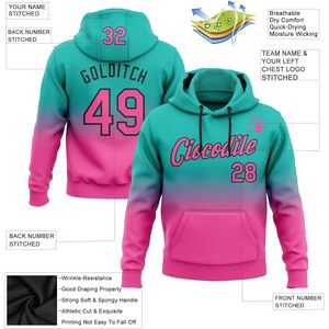 Sudaderas con capucha de béisbol con degradado personalizado, sudaderas con nombre y número personalizados para hombres, mujeres, jóvenes y niños - Product Image 2