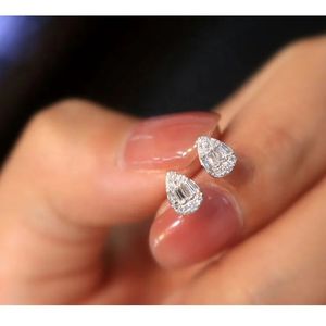 Xinfly Classic 0.2ct Solid Pure 18K Gold Natural Diamond <b>Stud</b> <b>Earrings</b> Water Drop <b>Fine</b> Jewelry - Product Image 5