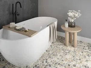Fabrika yüksek kalite düzensiz şekil mermer reçine arnavut kaldırımı duvar mozaik fayans banyo mutfak bahçe dekorasyon için