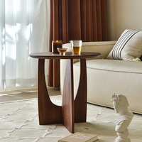 ATUNUS Wabi Sabi Table de chevet moderne en bois nordique ronde en chêne au design unique Tables de café d'appoint