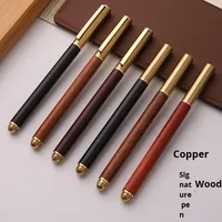 Vente en gros de stylo gel d'affaires rétro 0.5mm signature en bois métallique avec clip rotatif en bois pour le bureau ou comme cadeau d'affaires élégant