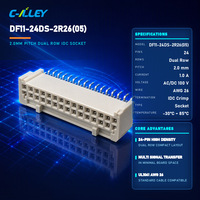Connecteur de prise IDC à double rangée 24 broches, pas de 2,0 mm, pour câble AWG 26, montage sur câble, AC DC 100V 1,0A, faisceau de câbles, réceptacle