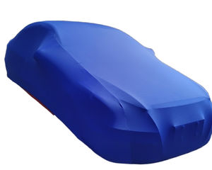 批发定制徽标伸缩式防皱防刮擦防尘黑色缎面弹力车罩室内 - Product Image 6