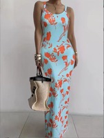 Offre Spéciale Robe Longue Vintage Sans Manches Mode Été 2025 pour Femme, Robe Moulante Ajustée à Bretelles Fines pour Femme en Offre Spéciale