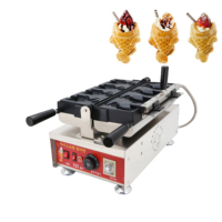 Machine à gaufres Taiyaki en forme de poisson à bouche ouverte, avec revêtement antiadhésif CE, chauffage électrique, 4 par lot, fournisseur d'usine