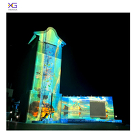 Alta Definición y alto brillo holográfico al aire libre 3D Video Building Proyección de pared exterior Mapeo de tierra