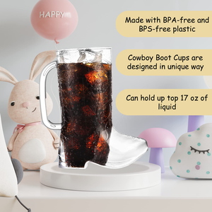 Venta al por Mayor de Tazas de Cerveza de Plástico PS Transparente de 17 oz con Forma de Bota de Vaquero, con Asa, para Fiestas, Tazas Creativas con Forma de Bota - Product Image 2