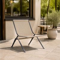Fauteuil de loisirs minimaliste, design tressé en corde, en acier inoxydable, style Bauhaus, fauteuil inclinable individuel pour salon