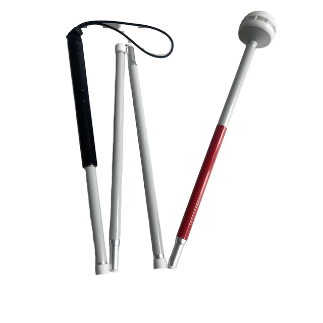 Essential White Folding Cane for the Blind Rehabilitation Equipment Class I 1 Year Warranty with Online Technical Support