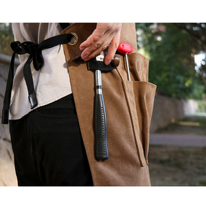 Tablier en toile <span class=keywords><strong>de</strong></span> coton 16 oz résistant à l'usure, lavable, multifonctionnel, avec ceinture et 9 poches à outils, pour jardinage, réparation, cordonnier, charpentier, homme - Product Image 5