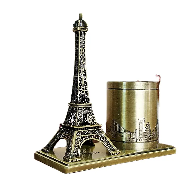 Fábrica de Venda Diretamente Forjado Criativo Paris Torre Eiffel Modelo Liga Torre Eiffel Suporte da Pena para a Decoração Do Escritório