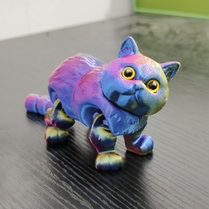 3D imprimé réaliste dessin animé chat jouet <span class=keywords><strong>Figurine</strong></span> créatif à la mode ornement avec articulations articulées cadeau pour le plaisir en plastique durable - Product Image 4