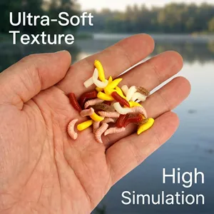 200 leurres souples Hirisi en 5 couleurs, <span class=keywords><strong>mini</strong></span> vers artificiels flottants, forte odeur, accessoires de pêche à la carpe MA202 - Product Image 2