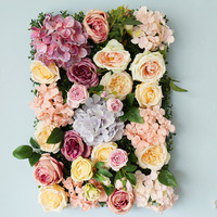 Panneau mural de fleurs artificielles de luxe fait à la main 3D fausse décoration florale pour Noël arrière école restaurant centre commercial décoration murale