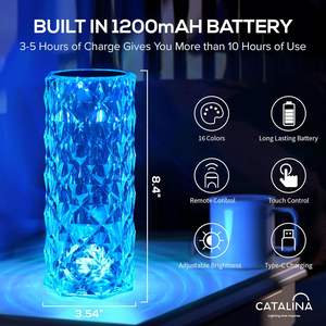 โคมไฟตั้งโต๊ะคริสตัลรูปดอกกุหลาบแบบชาร์จไฟได้ ไฟกลางคืนสำหรับห้องนอน ไฟหัวเตียงแบบสัมผัส LED อะคริลิคใส ทันสมัย ขายส่ง ราคาพิเศษ 75 - Product Image 5