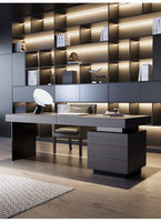 Table de direction moderne-Bureau minimaliste en métal MDF en acier Design de bureau d'ordinateur convertible élégant pour l'atelier de bureau à domicile et d'hôtel