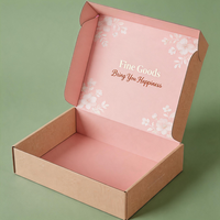Boîtes d'expédition en carton kraft personnalisées, écologiques, recyclables, avec logo personnalisé, couleur rose, pour emballages cadeaux, chaussettes, chaussures, vêtements