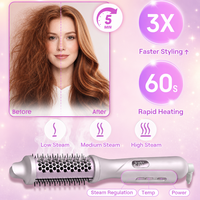 Nouvelle Arrivée Brosse Lissante Chauffante Électrique Professionnelle en Céramique à Vapeur, Chauffage Rapide PTC pour Tous Types de Cheveux