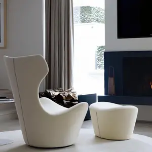 Poltrona com encosto alto para sala de estar, poltrona de design nórdico em fibra de vidro
