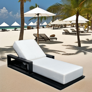 Sang trọng màu đen kim loại nhôm phòng chờ ghế ngoài trời sân thượng mặt trời giường bán buôn bãi biển phòng chờ ghế - Product Image 2