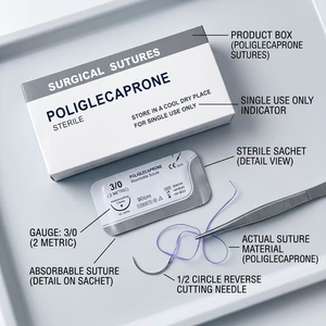 Suturas Médicas Desechables Estériles <span class=keywords><strong>PDS</strong></span> PDO PGA Silk CATGUT, Certificación CE, 5 Años de Garantía, Resistencia a la Tracción, Veterinarias - Product Image 3