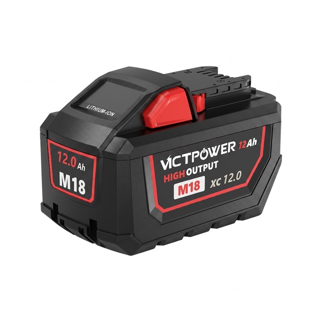VICTPOWER 18V 12Ah 10C Li-ion Battery for Milwaukee 18V M18 Tools Replacement BMS Overcharge Protection Flame Retardant 1530g