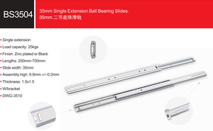 Chúng Tôi Phổ Biến 35Mm Duy Nhất Mở Rộng Trung Tâm Ngăn Kéo Trượt Tủ Đường Sắt Phía Sau Gắn Chân Đế Cho Bóng Mang Ngăn Kéo Trượt - Product Image 5