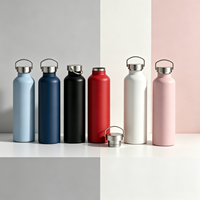 Botol air olahraga, Tumbler terisolasi dinding ganda, botol air olahraga Stainless Steel 1000ML/34OZ, tutup portabel, botol vakum mulut Tengah