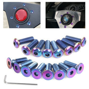 สกรูพวงมาลัยรถ M5X0.8หัวกลมสแตนเลสสตีลยาว19มม. สีเขียวน้ำเงิน QRF022 - Product Image 5